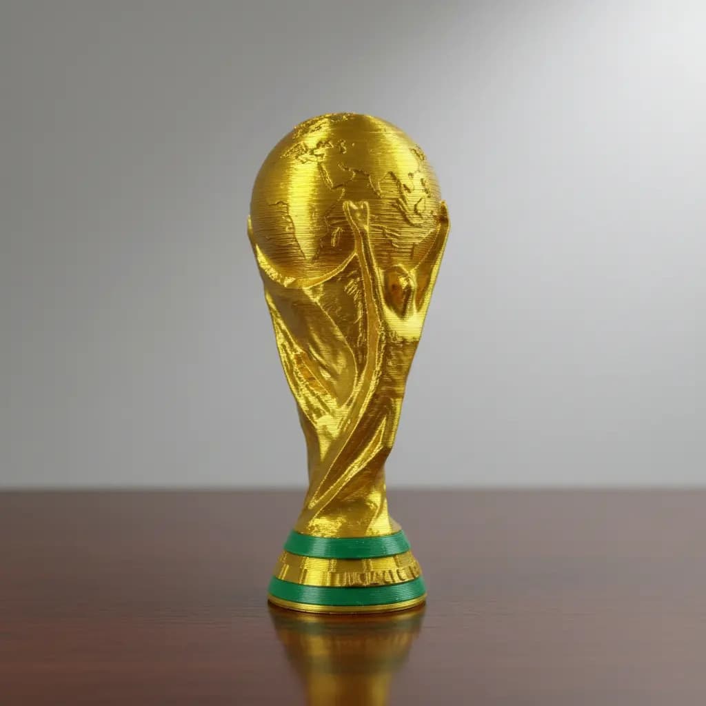Kit 3 Miniaturas Taça Da Copa Do Mundo Decorativa 9,5 Cm Dourado