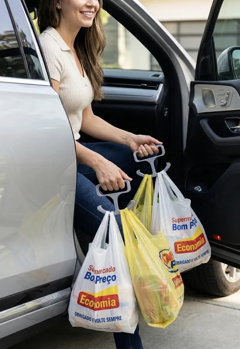 Kit 4 Carregador De Sacola Mercado Compras Super Mercado Cinza
