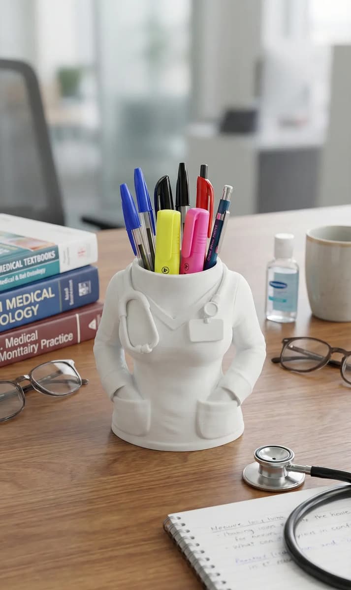 Porta Canetas Lápis Jaleco - Organizador Mesa Decorativo